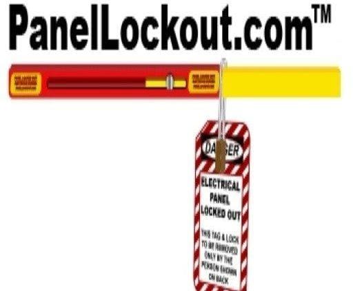 Here's an alt tag for the image, keeping it under 8 words: `Electrical panel lockout tagout safety`